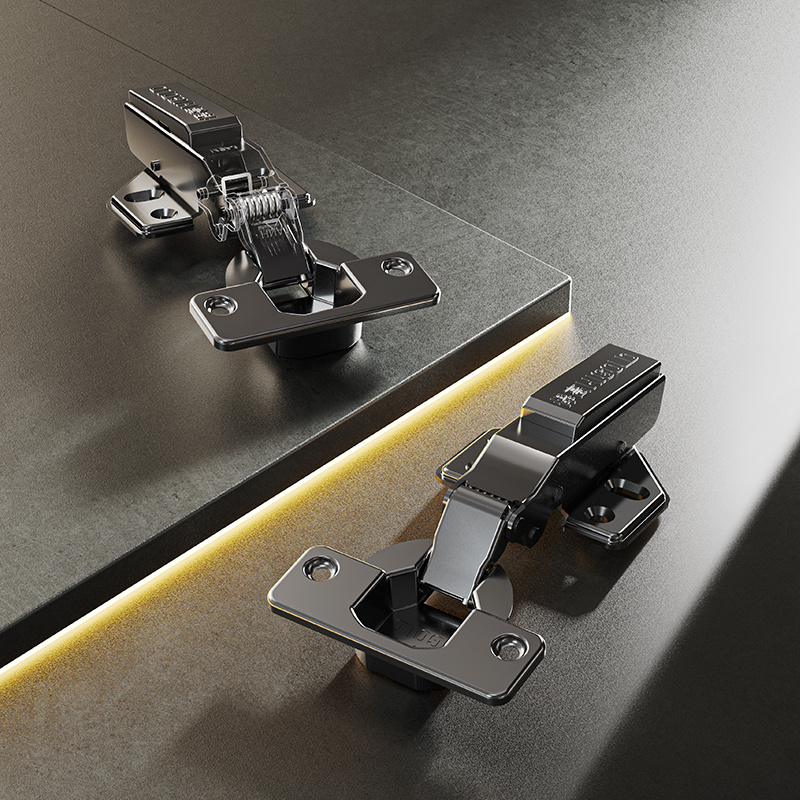 HT Series 95° Soft-Close Hinge (Inset) - Gun Grey