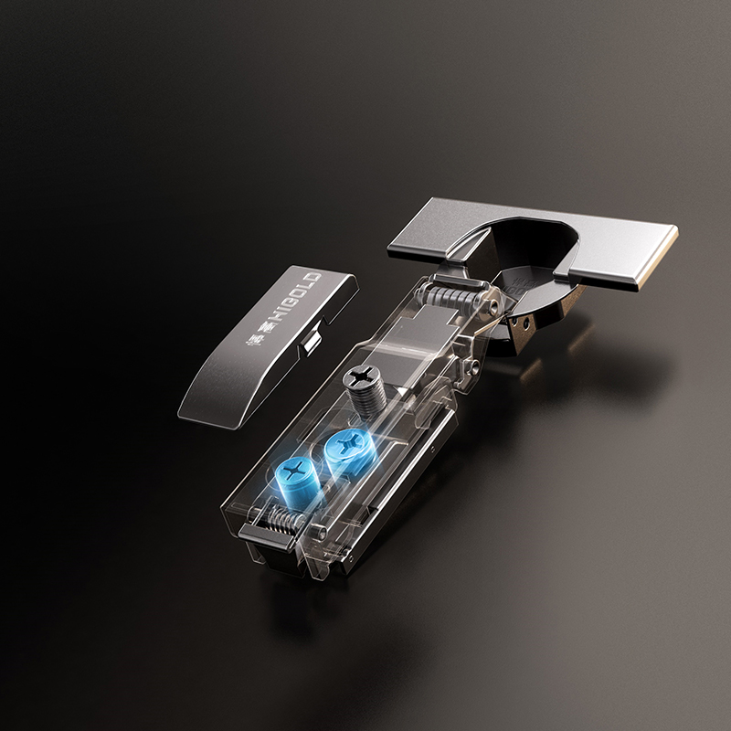 HT Series 95° Soft-Close Hinge with In-Line Plate (Inset) - Gun Grey