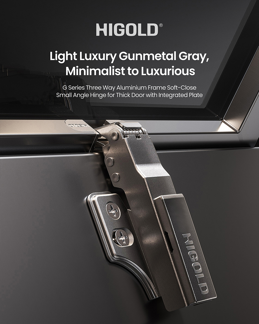 HT Series Fast-Mounting 3D Adjustable In-Line Base for Aluminum Frame Door