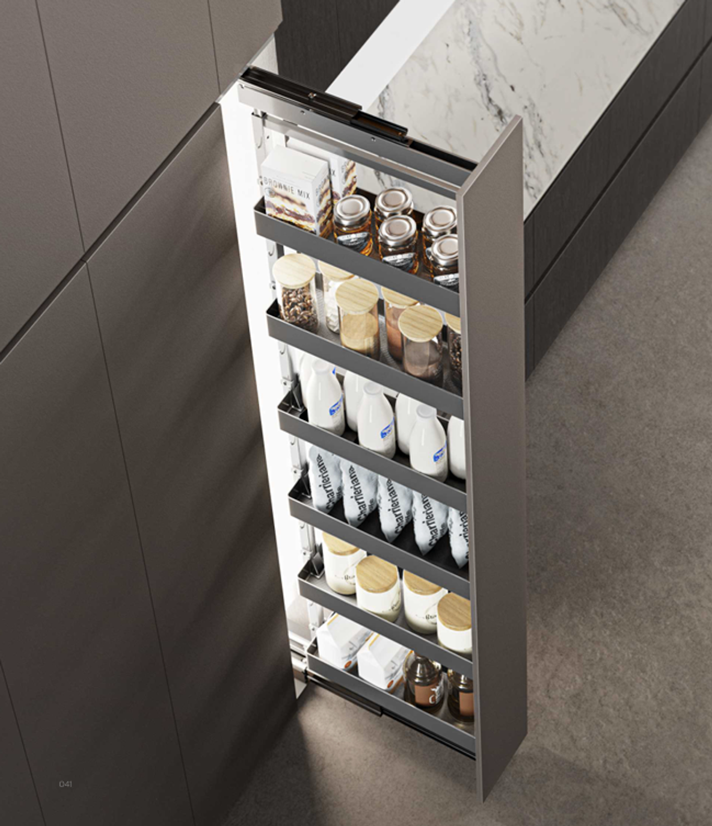 Shearer Narrow Tall Unit Pull-Out System 150mm (5 Layers)
