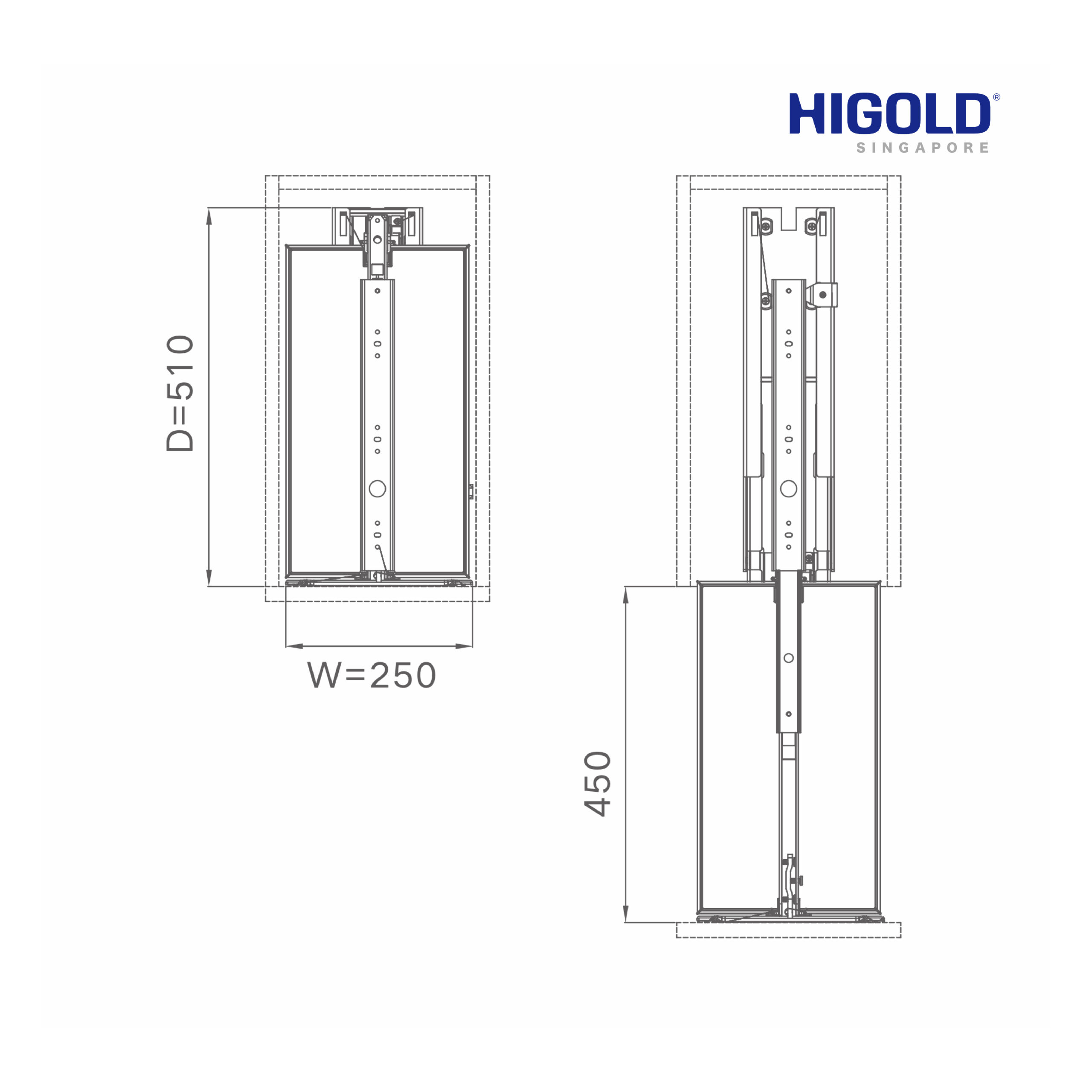 Shearer Narrow Tall Unit Pull-Out System 150mm (5 Layers)