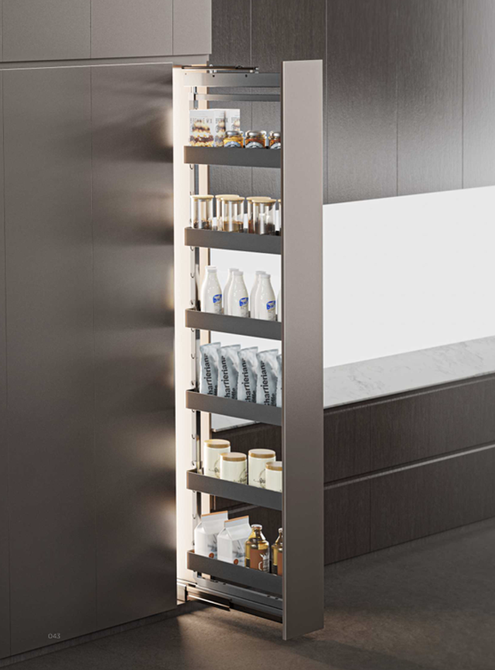 Shearer Narrow Tall Unit Pull-Out System 150mm (5 Layers)