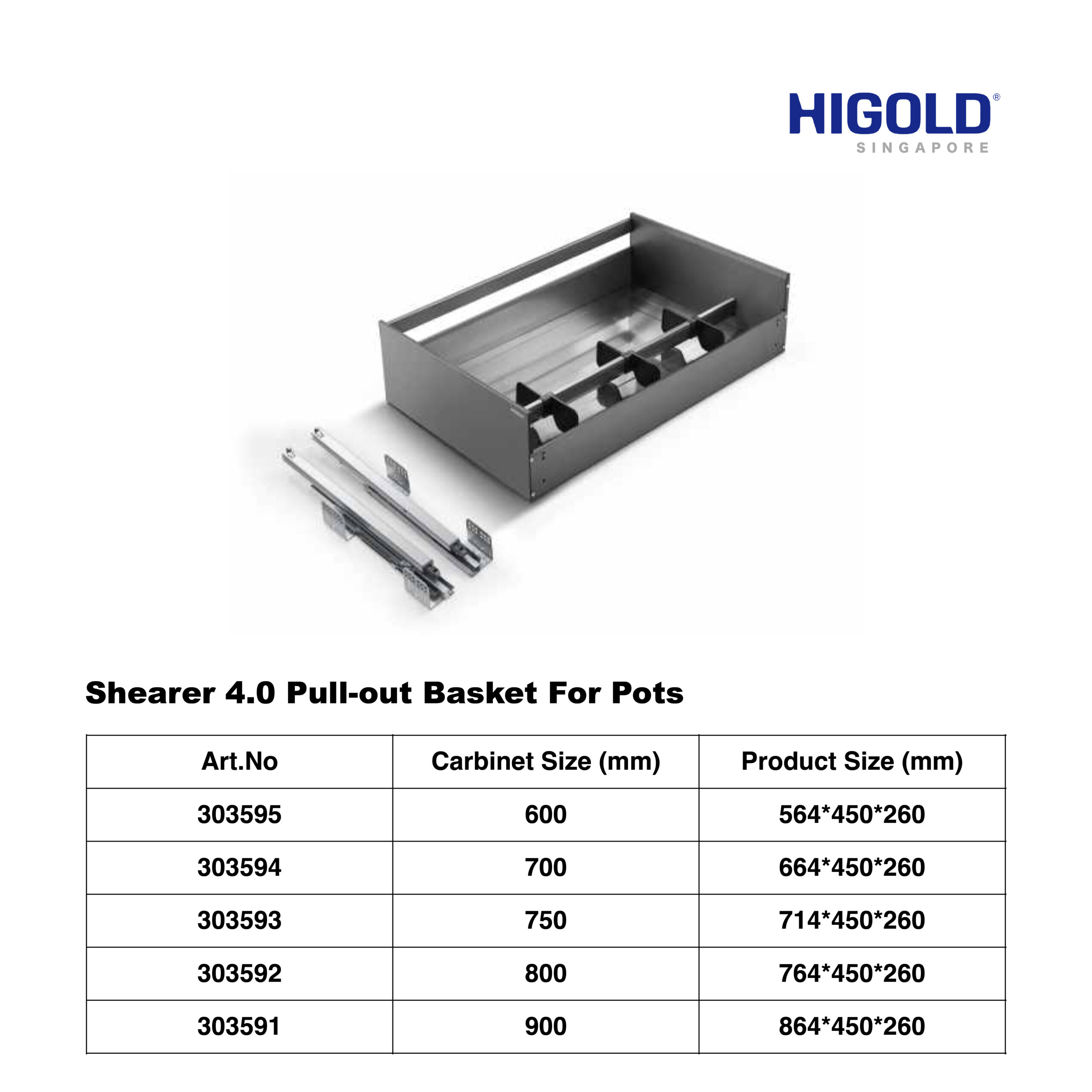 SHEARER 4.0 PULL-OUT BASKET-for 600mm Cabinet