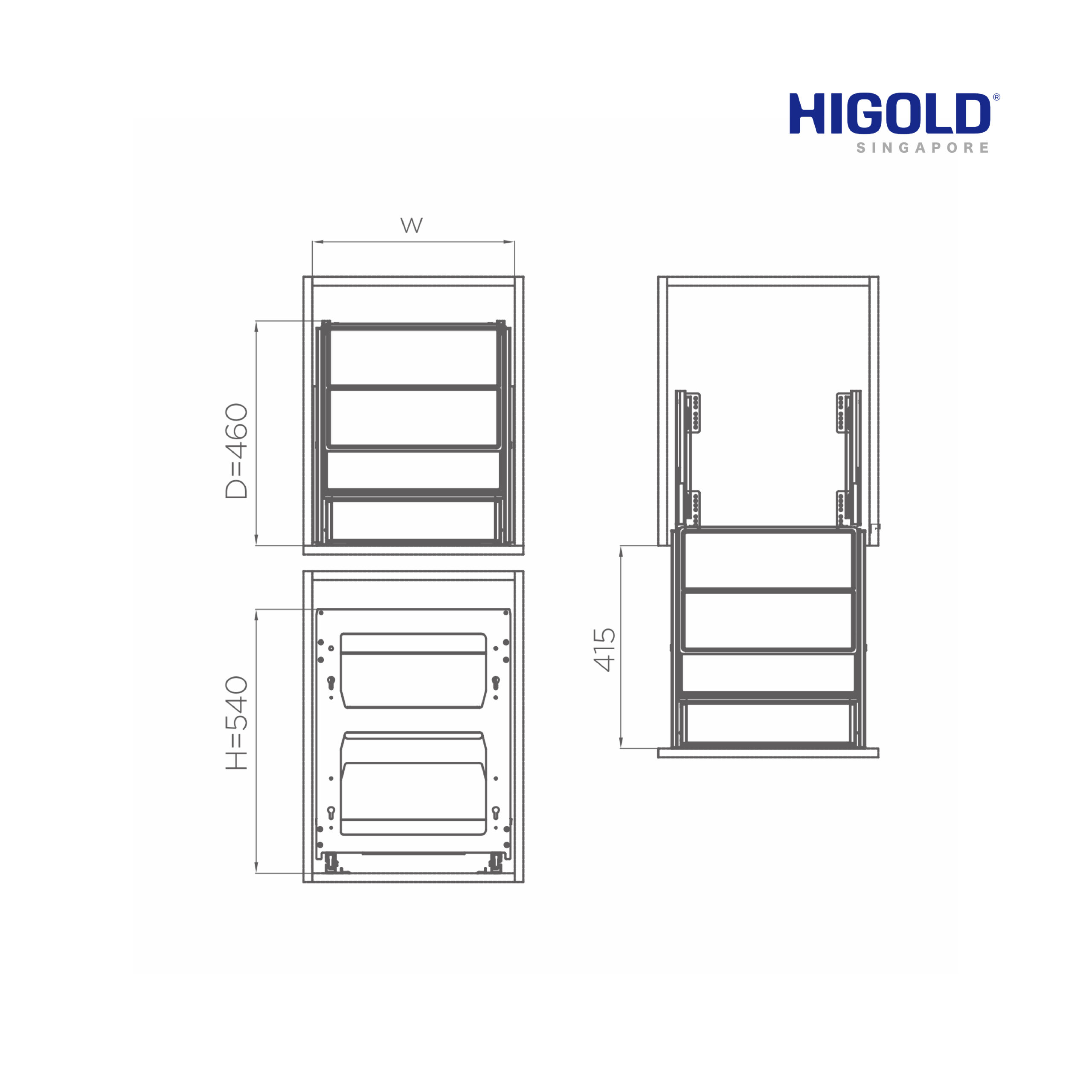 SHEARER 4.0 SEASONING PULL-OUT BASKET 450mm Cabinet