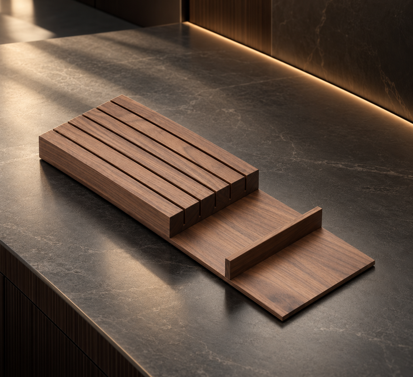Knife Block - Walnut
